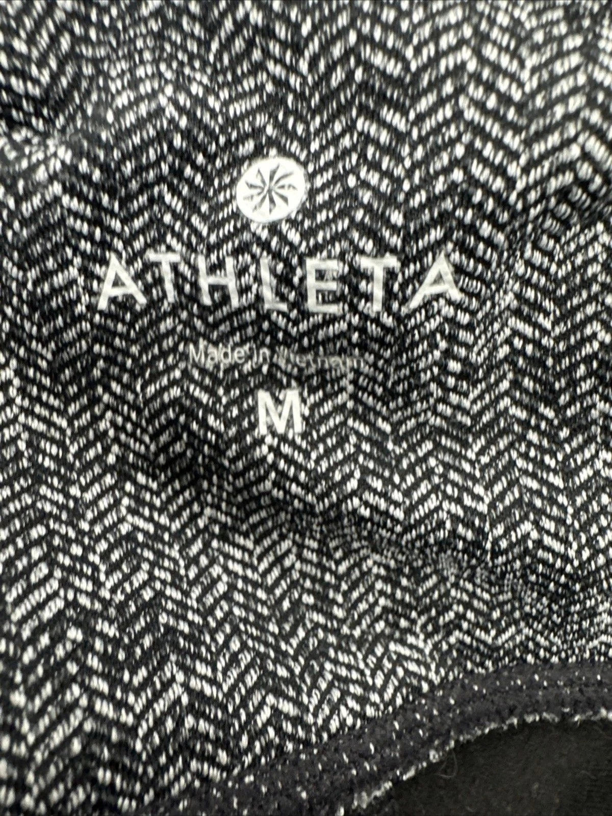 Athleta Herringbone Luxe Metro Drifter Leggings M Faux Leather Black Gray BNWOT