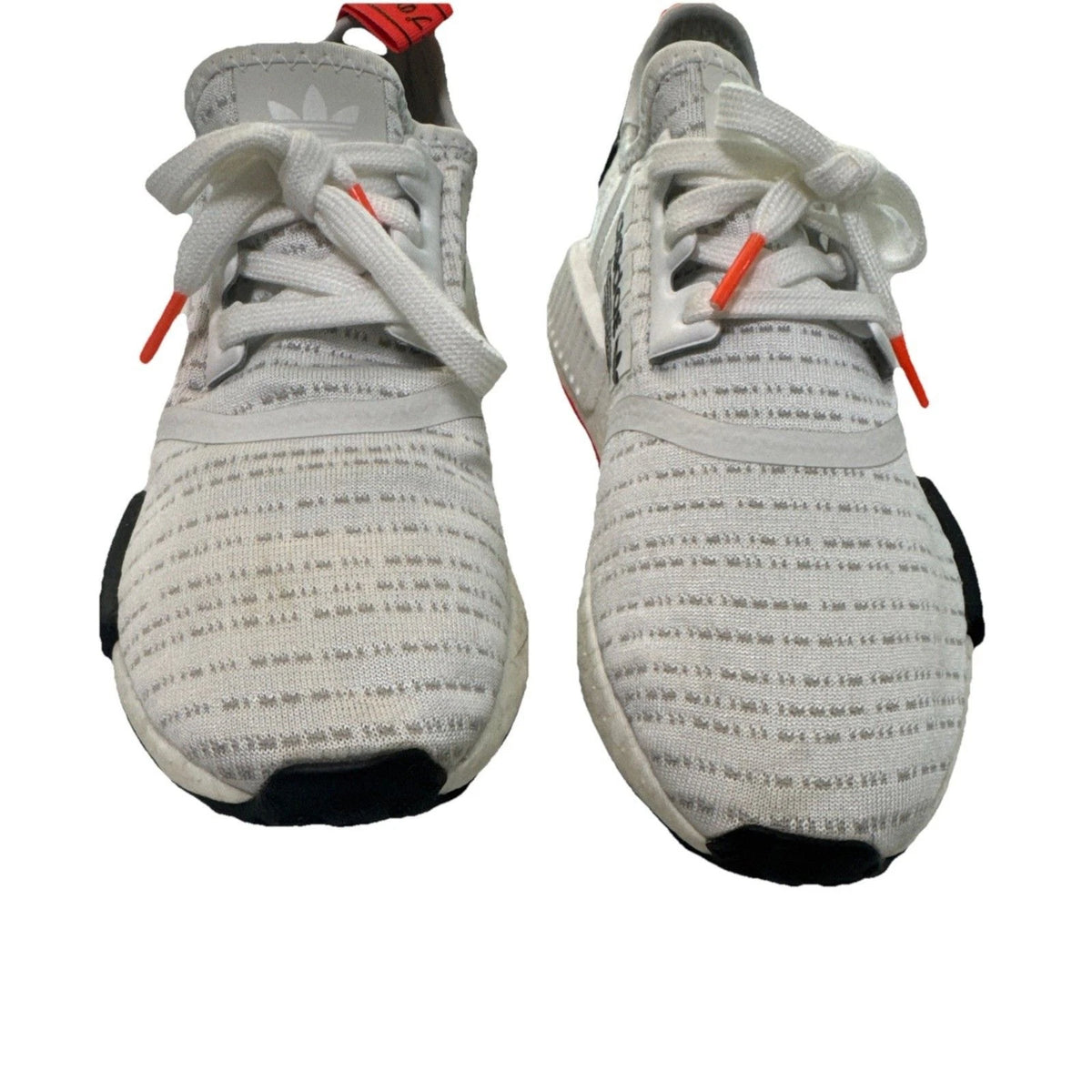 Adidas NMD_R1 Boost White Grey Orange Sneakers Men's 5 EUC No Box