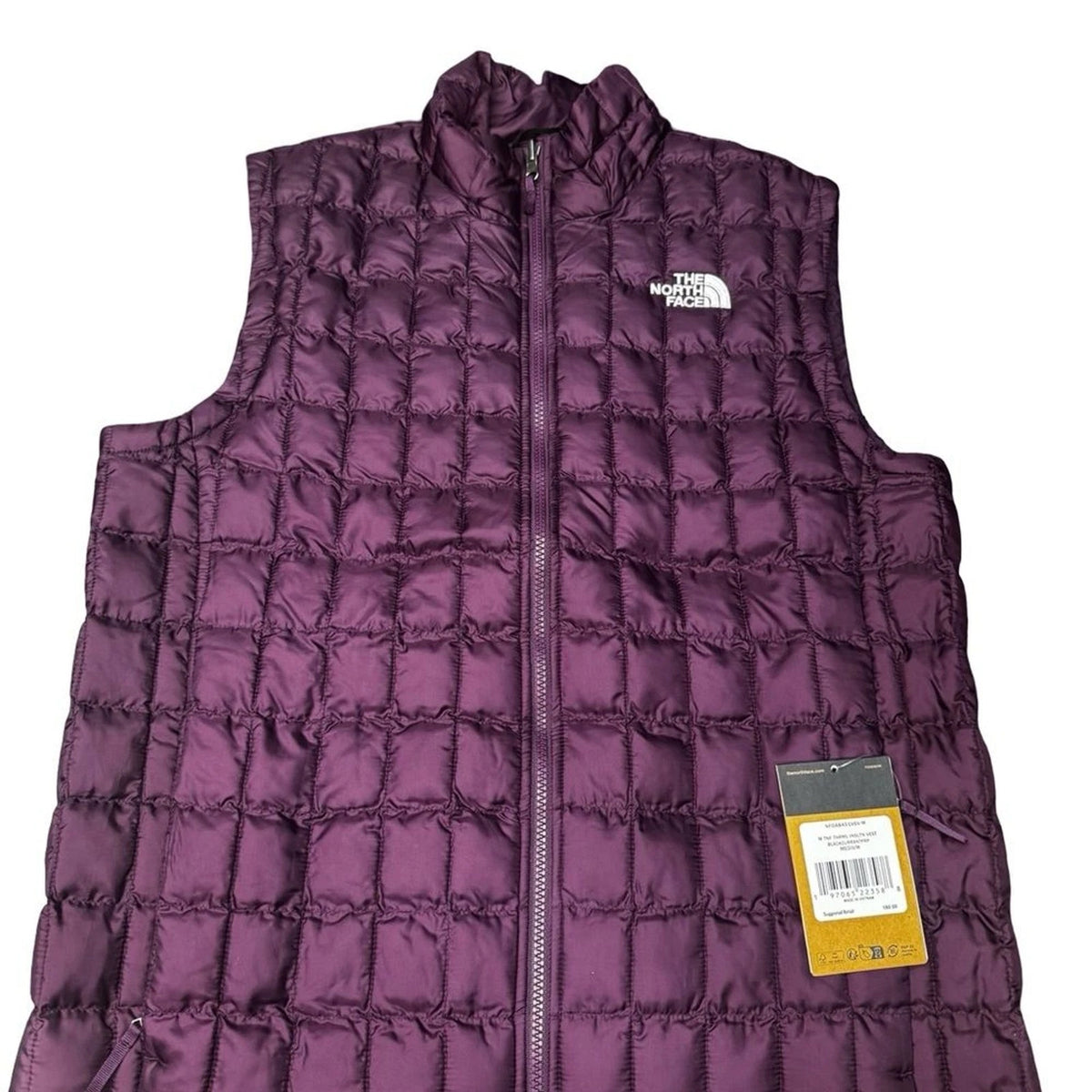 The North Face Insulated Vest Men's M Black Currant Purple Full Zip NWT