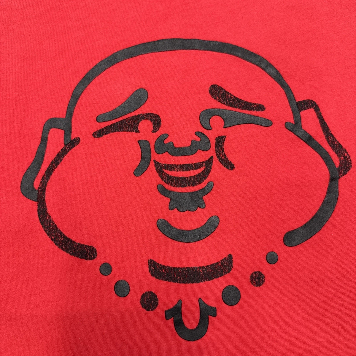 True Religion Buddha Graphic T-Shirt Men's 3XL Red Black Logo Cotton Tee