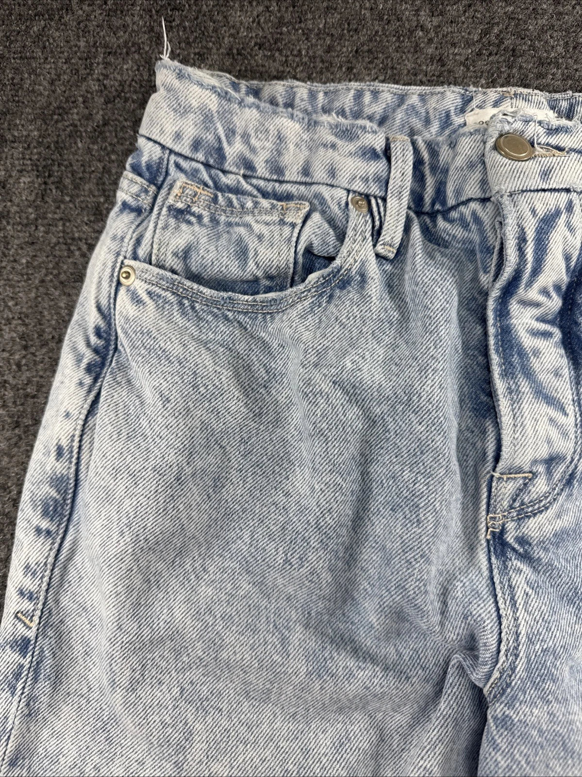 Good American Womens 2 26 Light Wash High Rise Relaxed Straight Leg Jeans