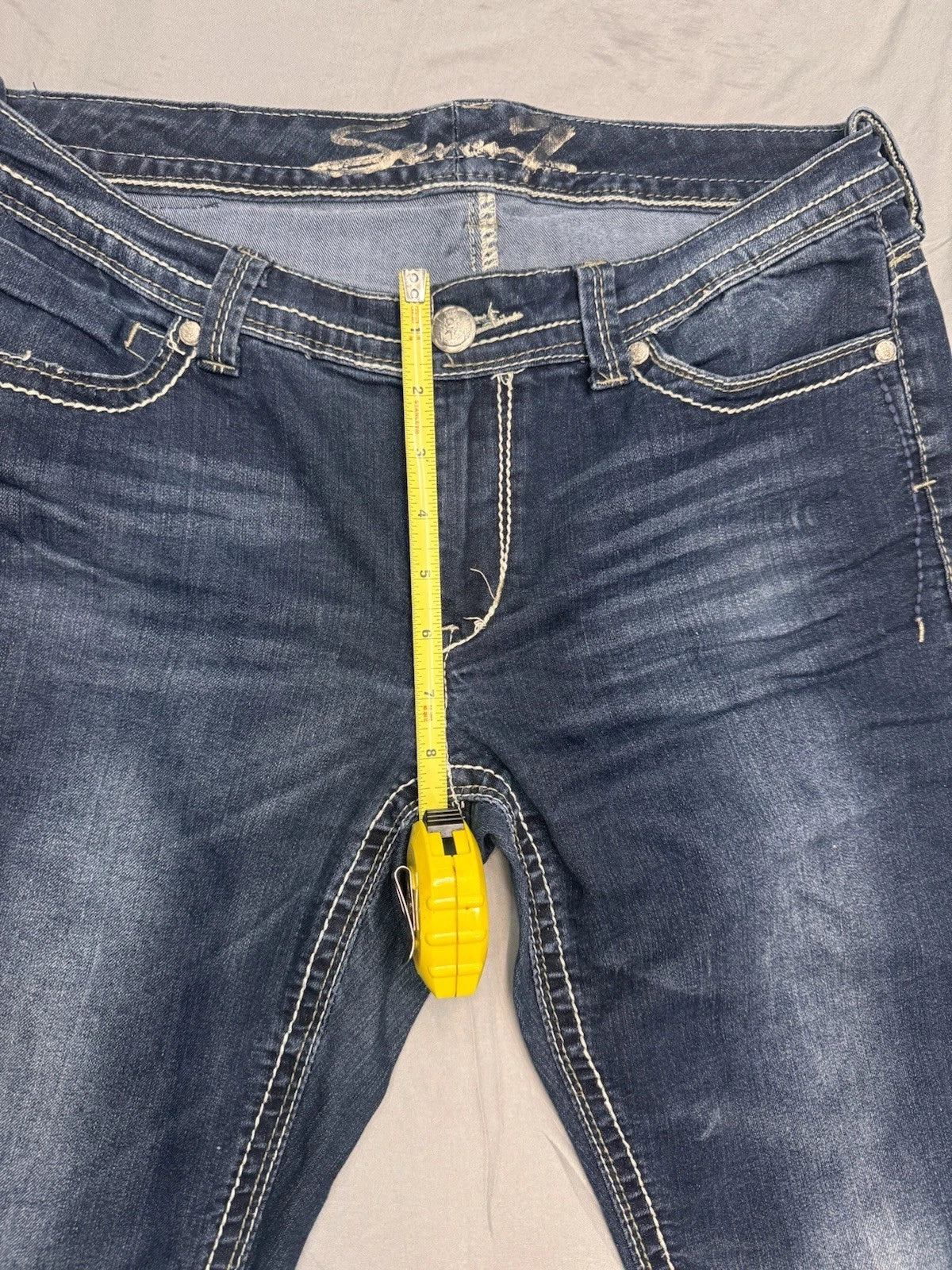 Vintage Seven For All Mankind Bootcut Jeans Women's 12 Dark Wash Embroidered EUC