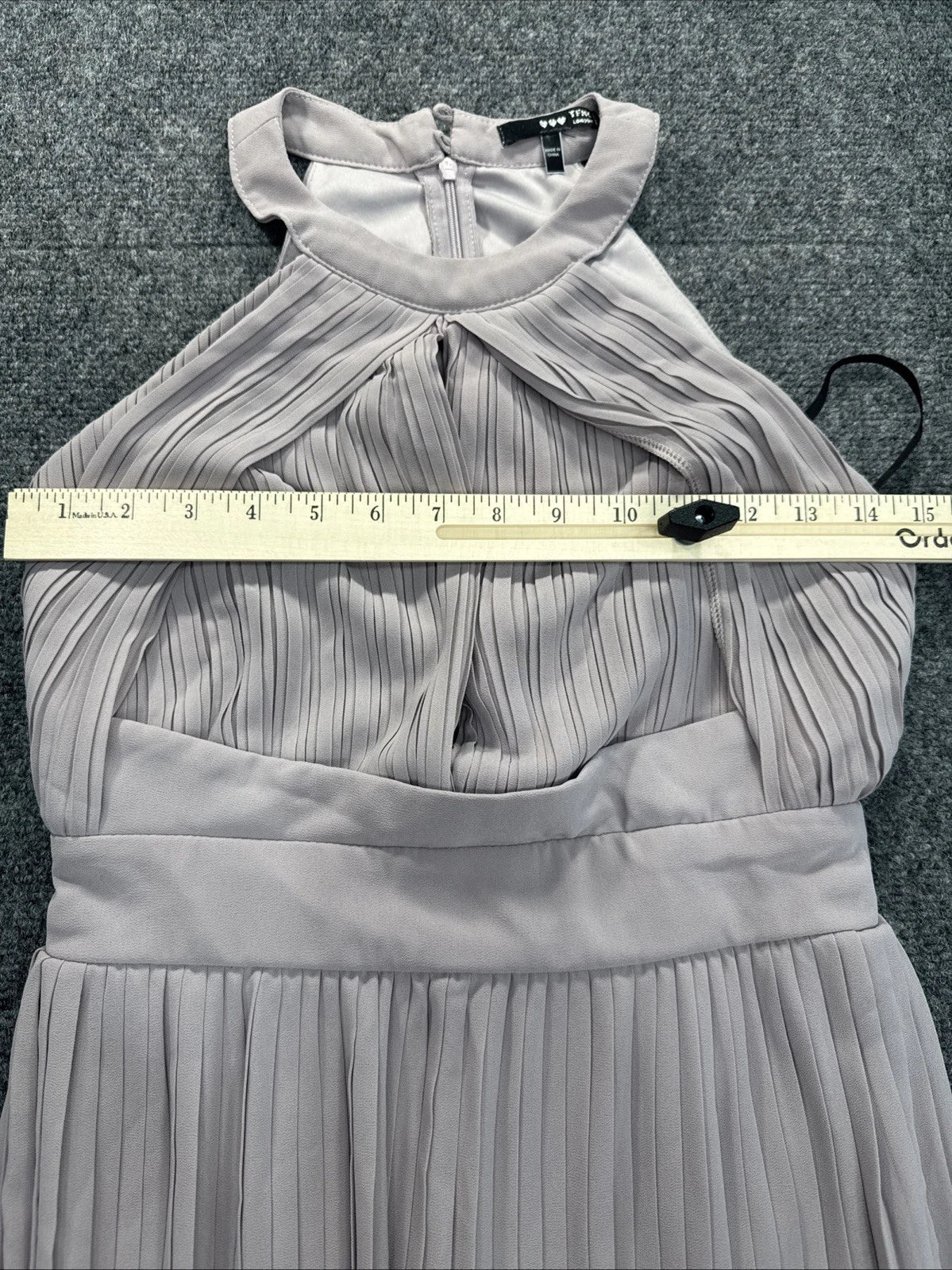 TFNC London Blush Pink Pleated Maxi Dress Women's 8 Halter Bridesmaid