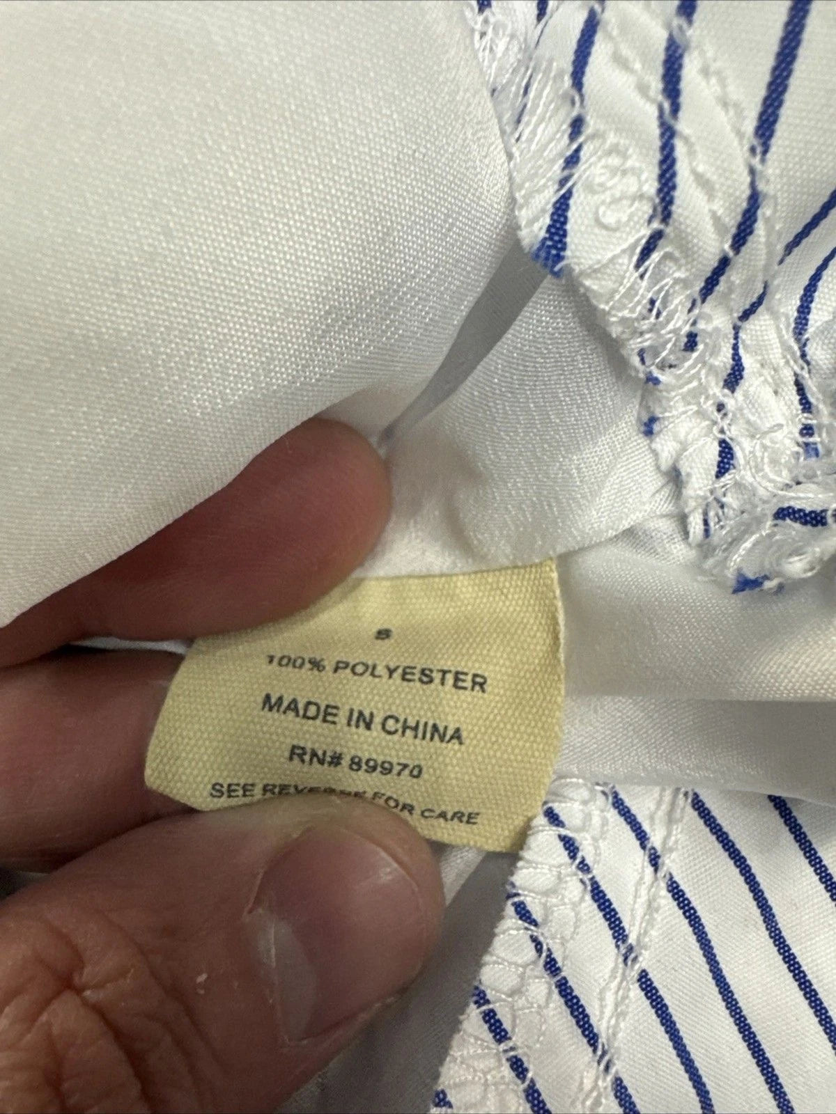 Love Notes Blue White Striped Shirt Dress Women's Large Sleeveless Belted Mini