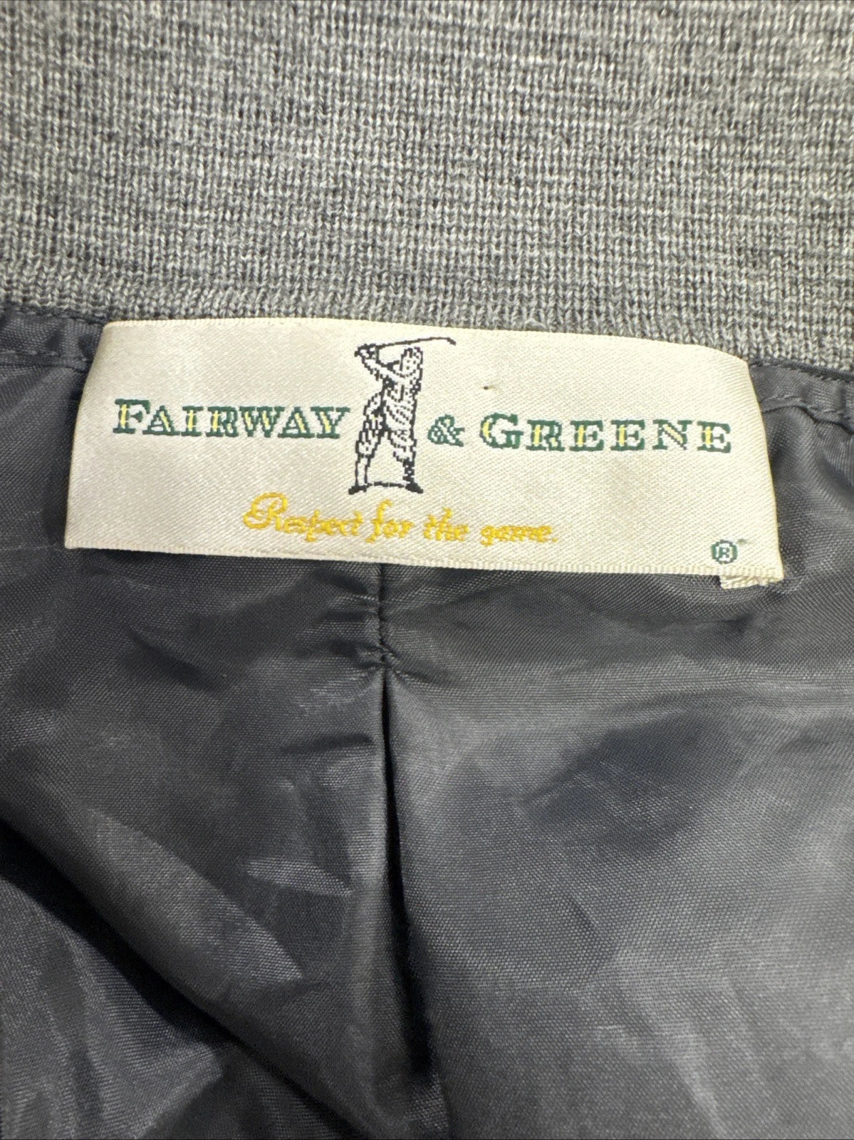 Fairway & Greene Golf Sweater Vest Mens L 100% Wool Gray 1/4 Zip