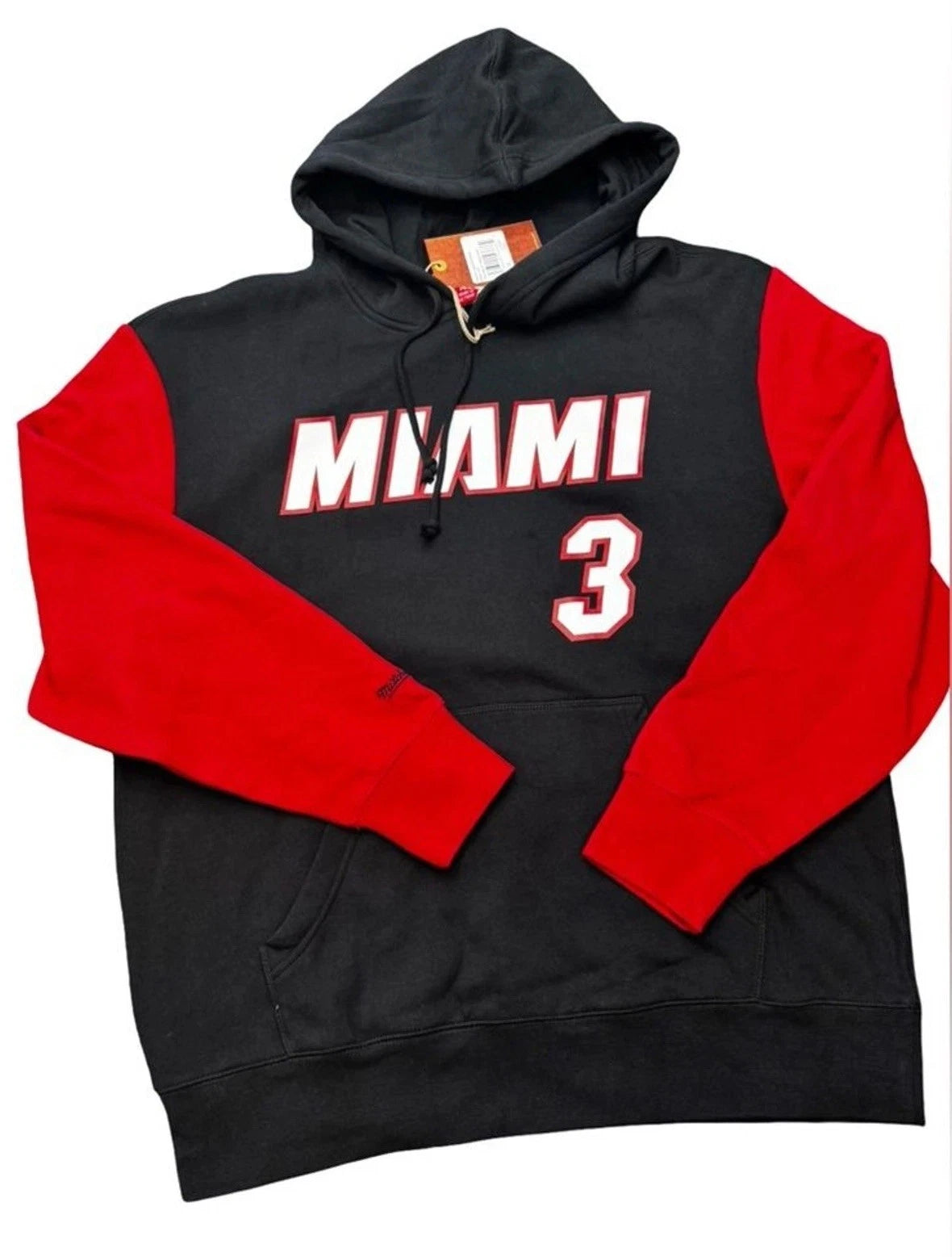 Mitchell & Ness Dwyane Wade Miami Heat Hoodie Black Red Size XL BNWTV