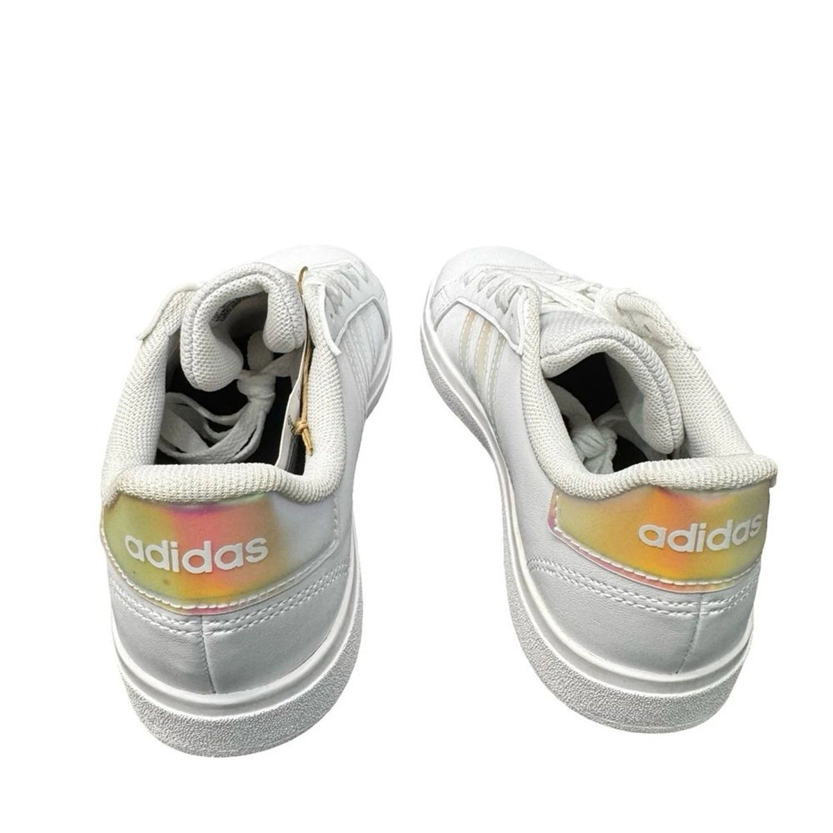 adidas Grand Court 2.0 K Kids 3 White Metallic ID7868 New with Box