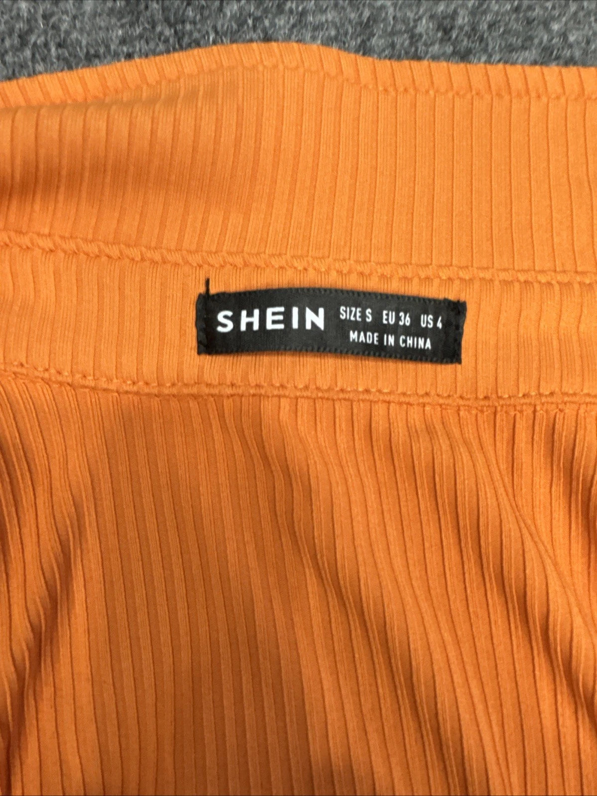 SHEIN Orange Bodycon Mini Dress Women's US 4 Sleeveless V-Neck BNWOT