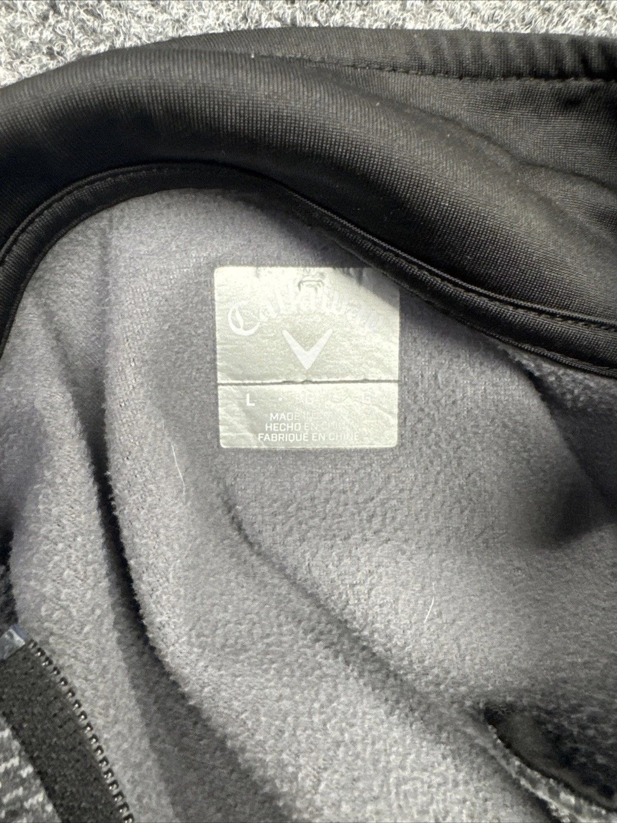 Callaway Golf Quarter Zip Pullover Men's Large Gray Textured Side Pockets