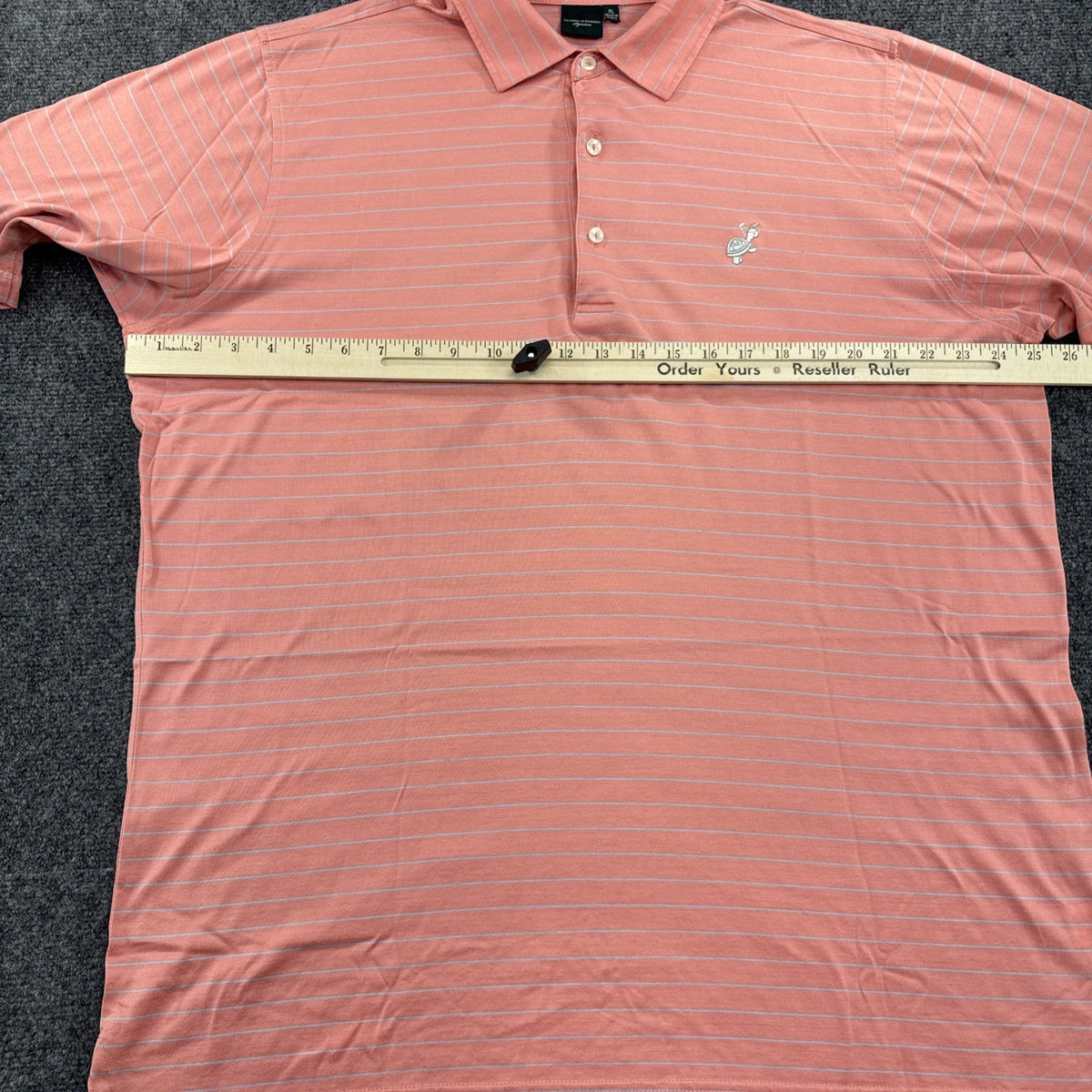 Fairway & Greene Signature Golf Polo Mens XL Coral Striped Turtle BNWOT