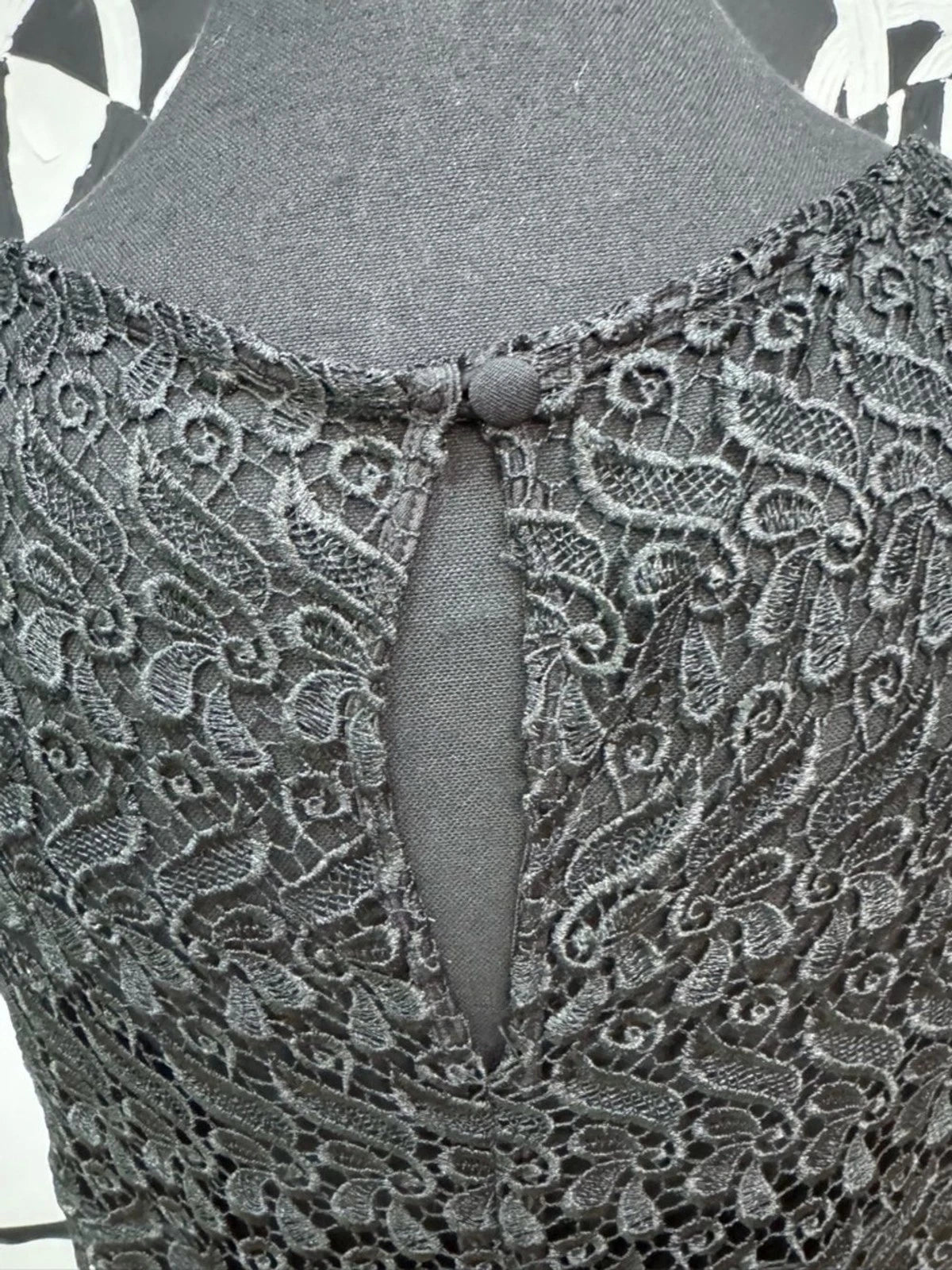 Jax Charcoal Lace Overlay Midi Dress Sleeveless A-Line Formal Size 12 EUC