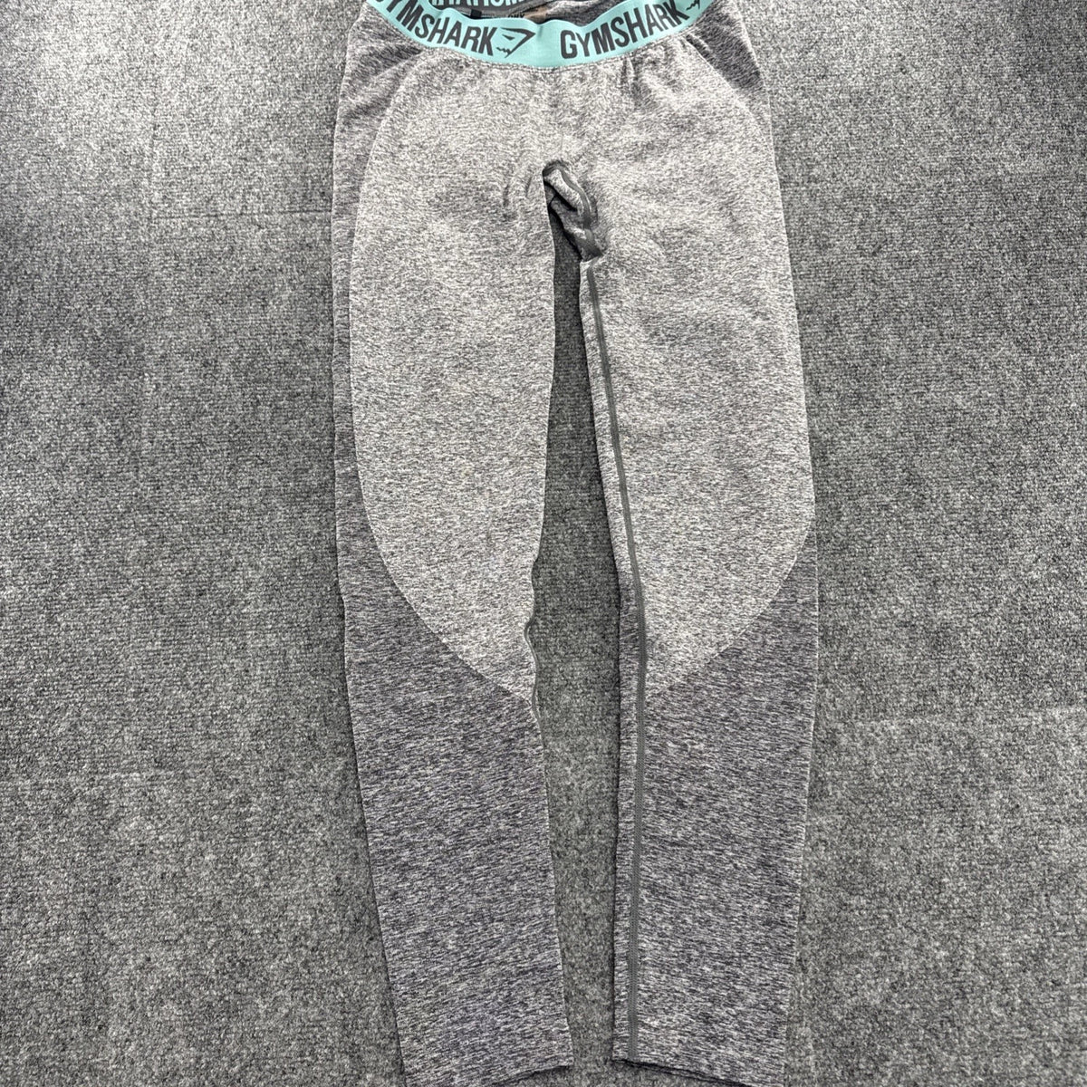 Gymshark Flex Leggings Womens Medium Gray Teal Low Rise Workout Compression