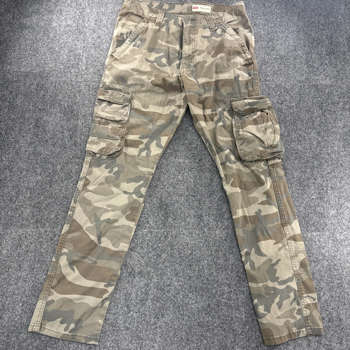 Wrangler Regular Taper Cargo Pants Men’s 30x30 Camo Stretch Utility Workwear