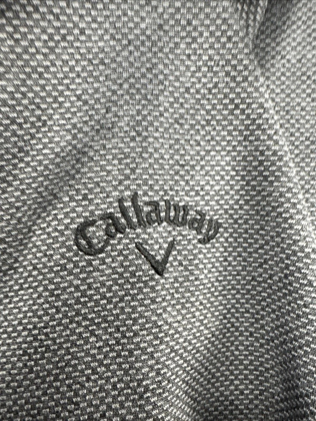 Callaway Golf Quarter Zip Pullover Men's Large Gray Textured Side Pockets
