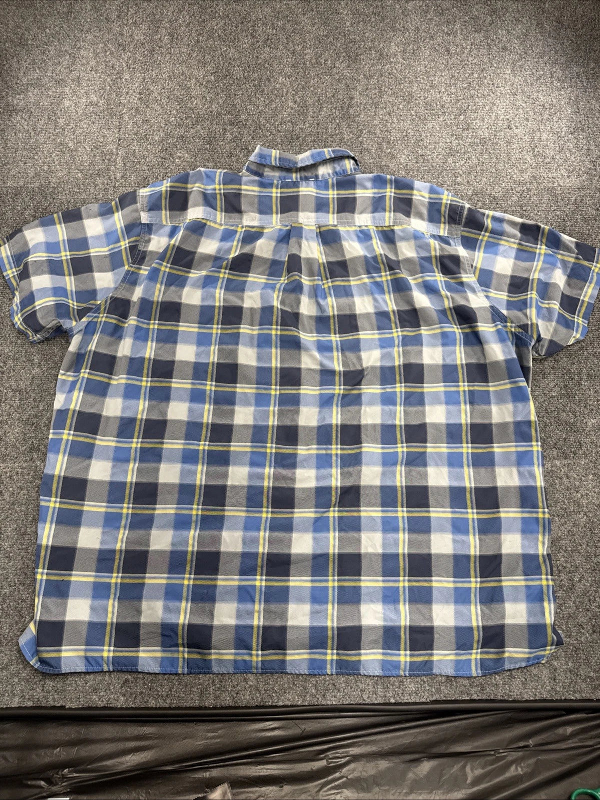 Eddie Bauer Performance Plaid Fishing Hiking Shirt Mens 2XL Vented Button Up