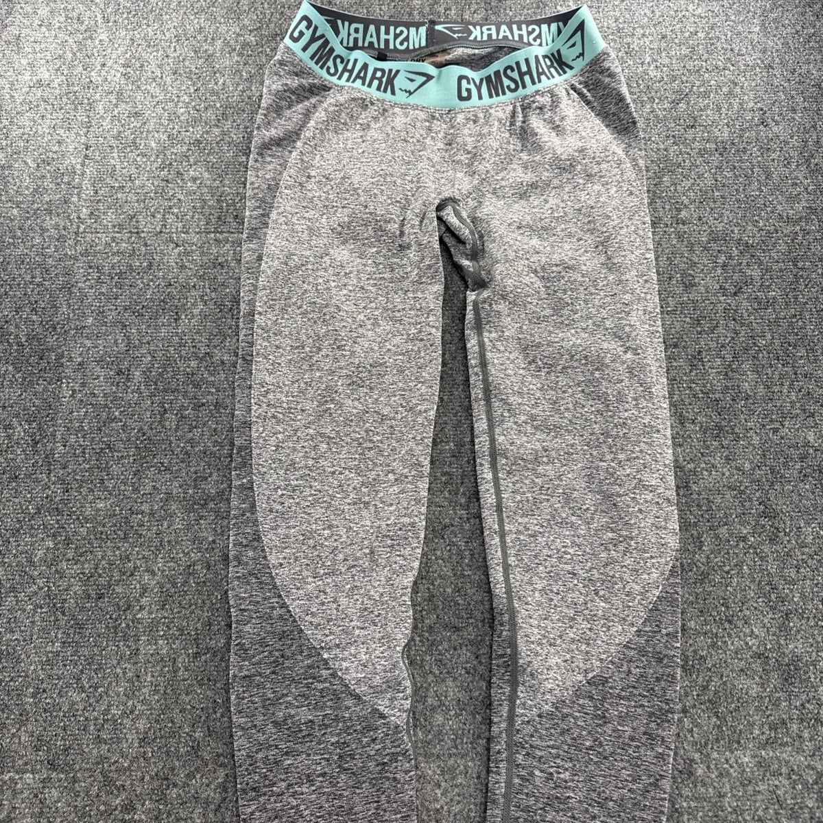 Gymshark Flex Leggings Womens Medium Gray Teal Low Rise Workout Compression
