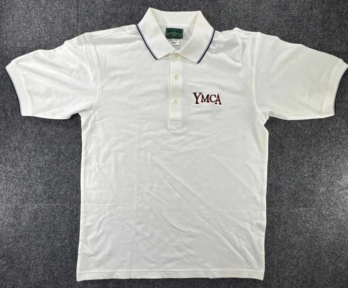 Outer Banks YMCA Polo Shirt Men’s Medium White Performance Golf Casual Uniform