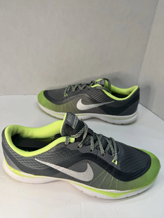 Nike Flex Trainer 6 Women's Training Shoes, Gray/Volt, US 9.5 (831578-006) - Pre-Owned