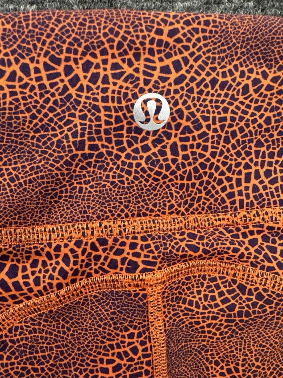 Lululemon Womens Leggings Size 4 Orange Purple Abstract Print High Rise