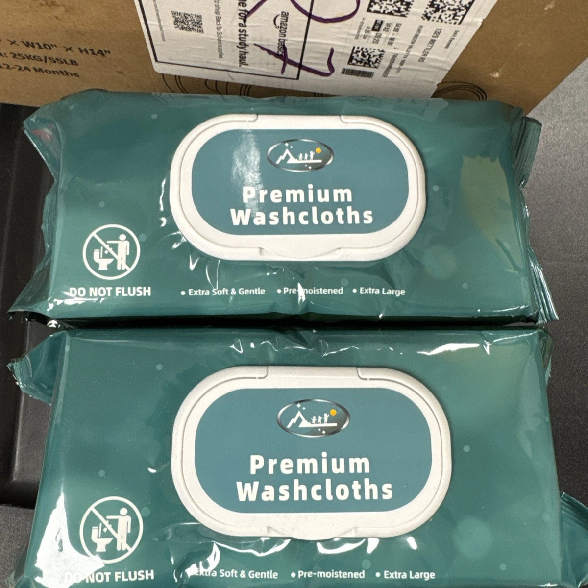 Premium Washcloths 4 Pack Bundle 240 Total Extra Large Pre-Moistened Wipes
