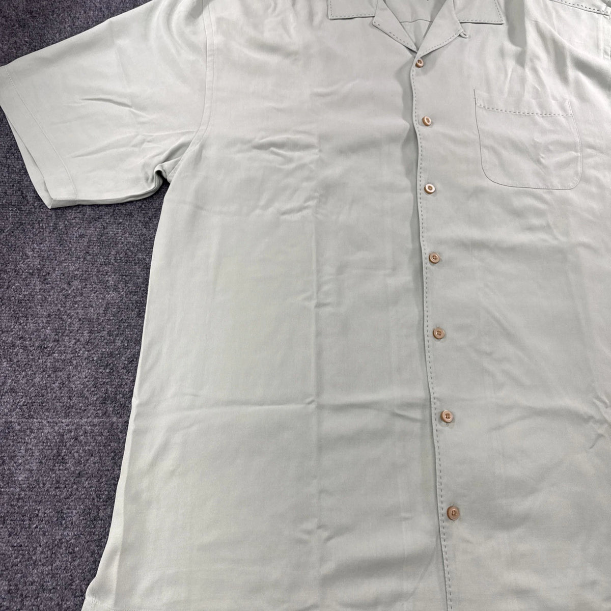 Tommy Bahama Silk Camp Shirt Mens XLT Mint Green Seafoam Resort Button Up NWOT