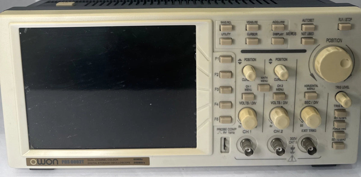 OWON PDS6062T 60MHz Digital Storage Oscilloscope 2 Channel Tested w Probes