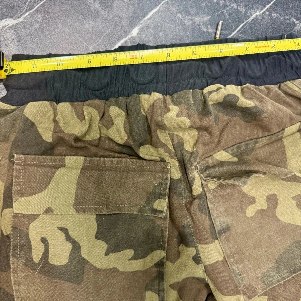 MNML Green Camo Cargo Pants Mens XS Orange Drawstring Streetwear