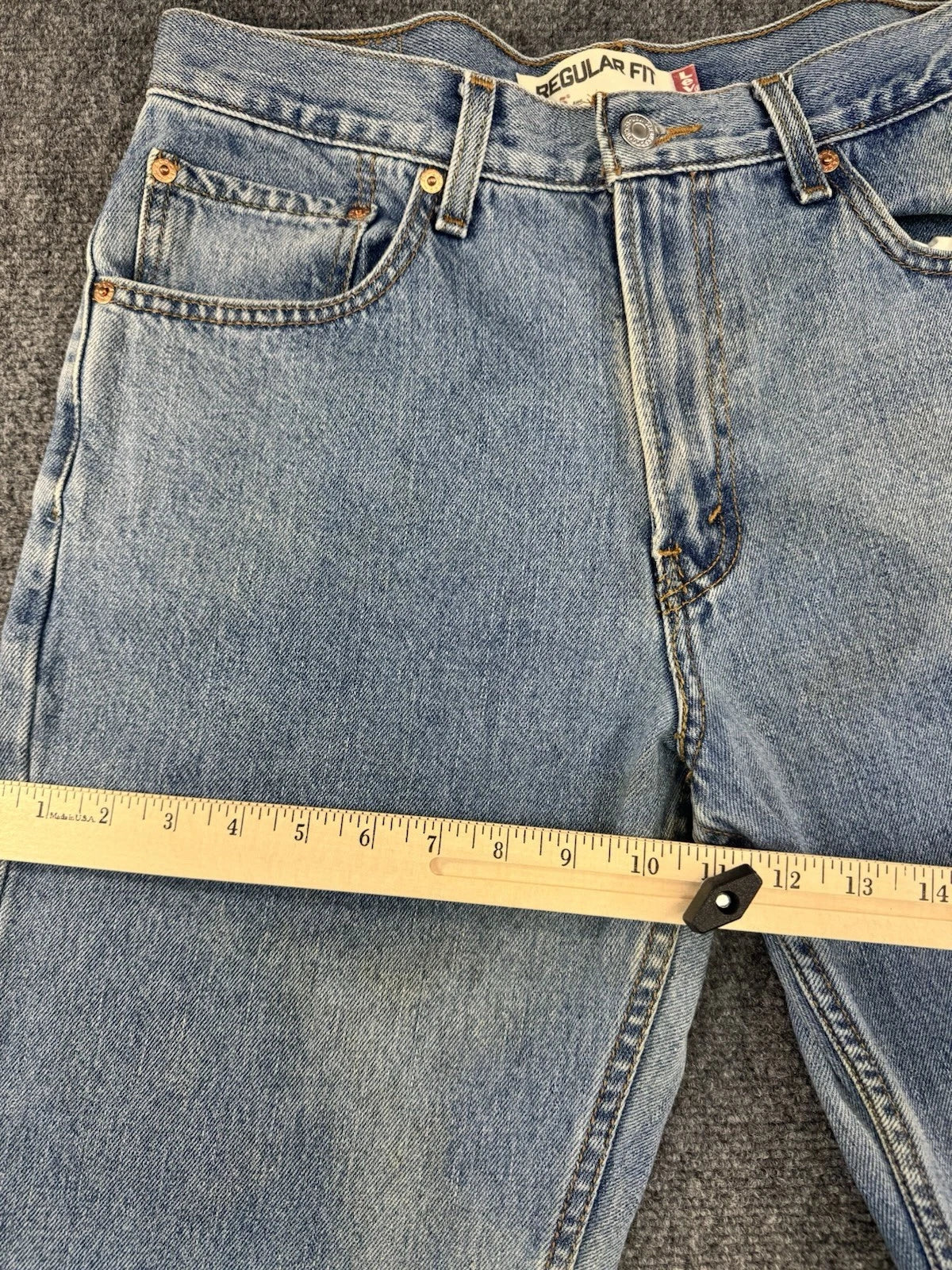 Levi's 505 Regular Fit Jeans Men's 34x30 Light Wash 100% Cotton Straight Leg