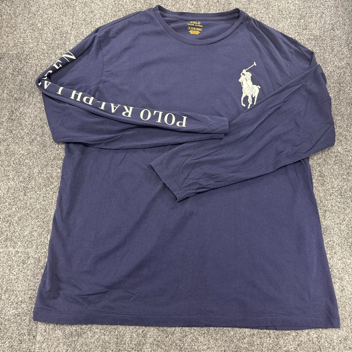 Polo Ralph Lauren Big Pony Long Sleeve T-Shirt Navy Logo Men’s XL Cotton