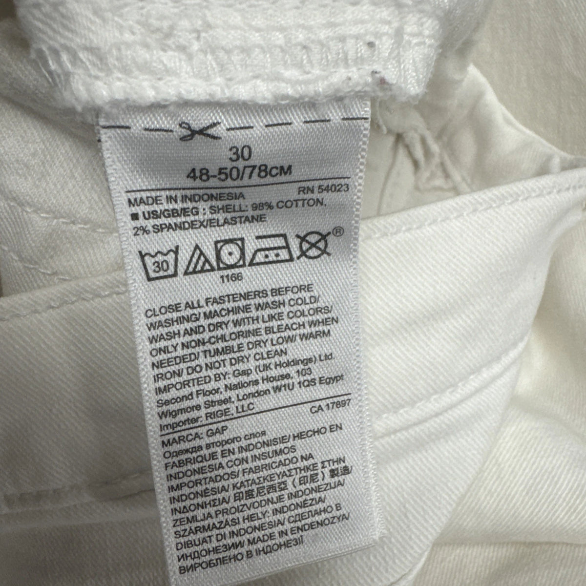Gap 1969 Best Girlfriend White Jeans Women’s Size 30 Stretch Denim