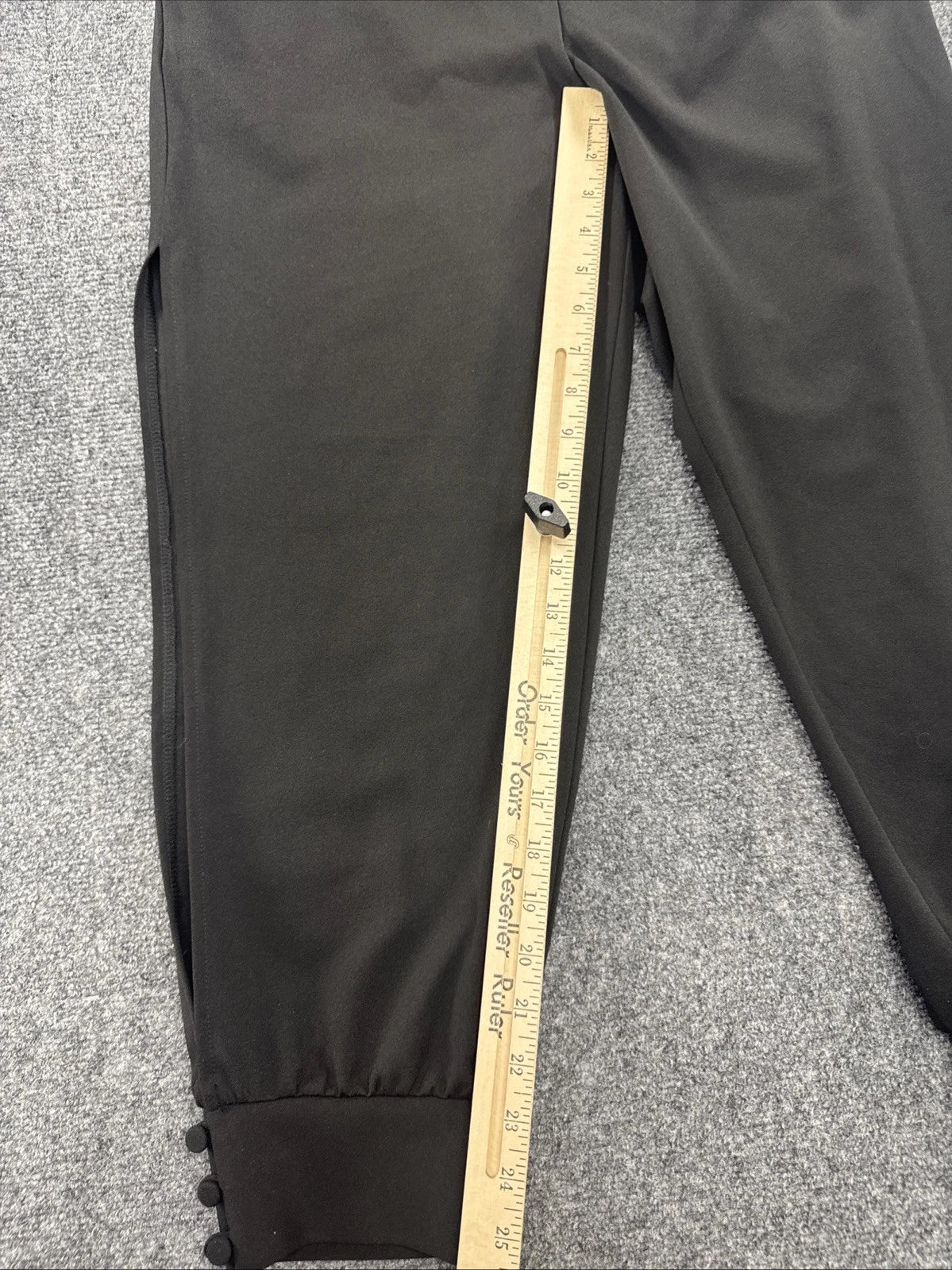 Supply & Demand Womens Black Split Leg Jogger Pants Button Cuff Size L