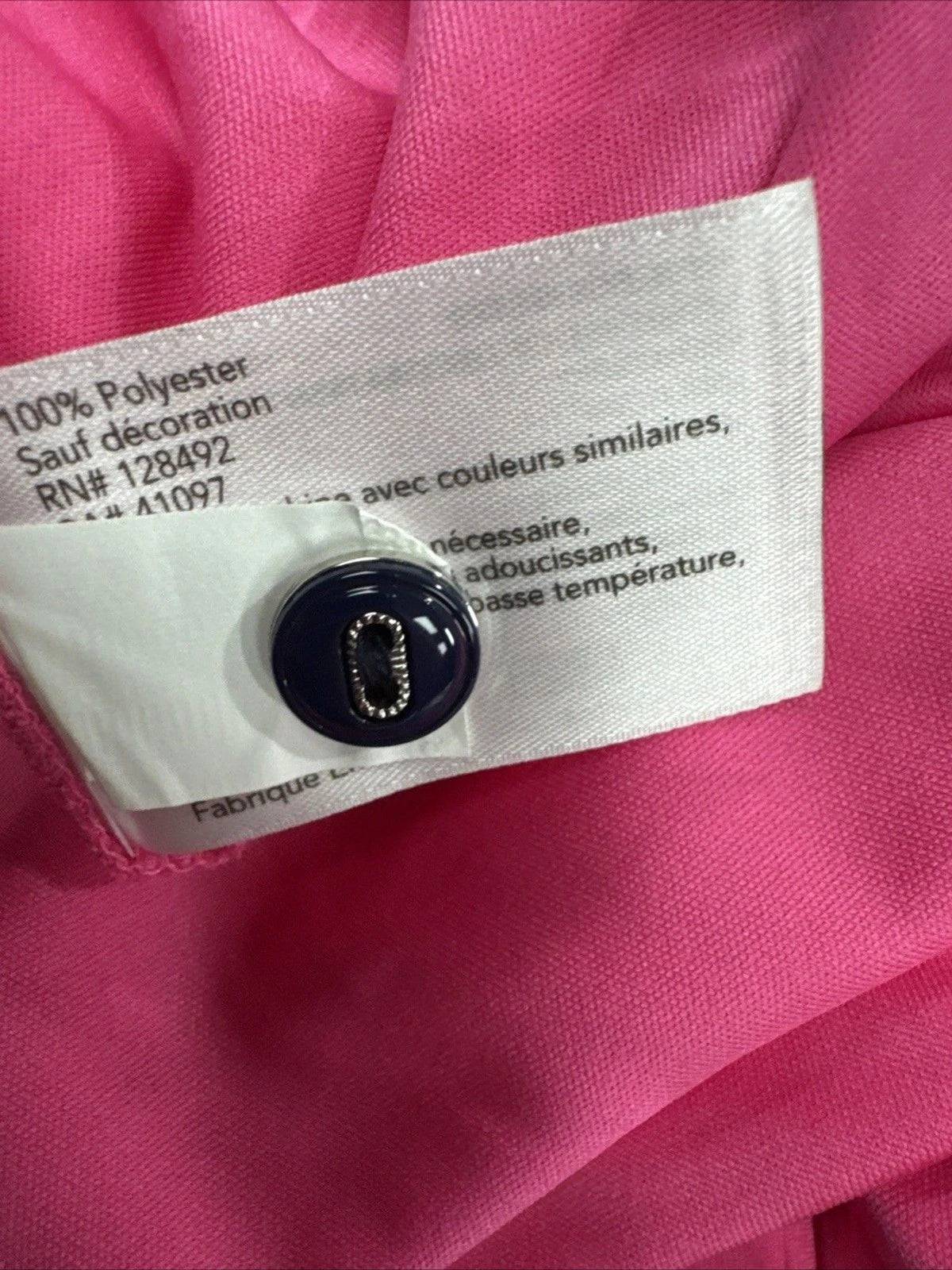 Greg Norman ML75 Play Dry Golf Polo Women Small Bright Pink Navy Ruched NWT