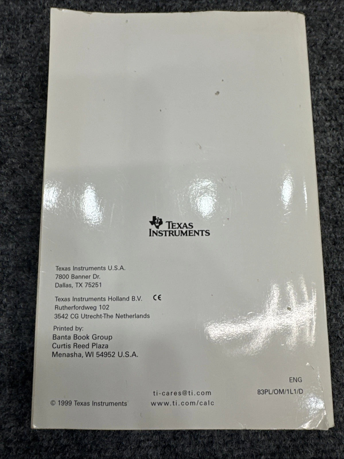 Texas Instruments TI-83 Plus Graphing Calculator User Guide Manual OEM Book