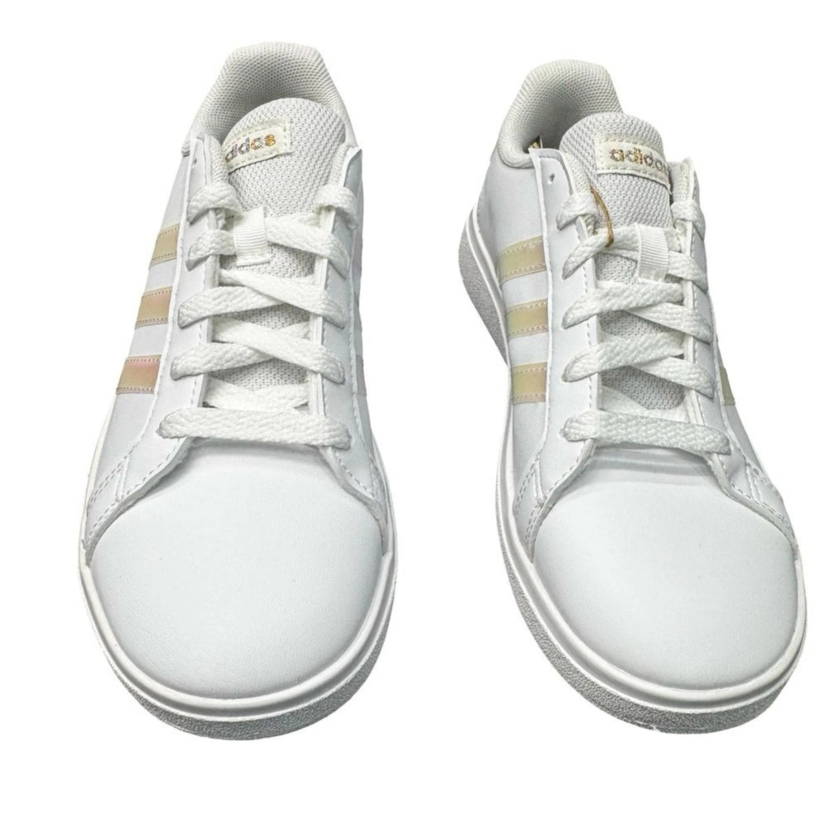 adidas Grand Court 2.0 K Kids 3 White Metallic ID7868 New with Box