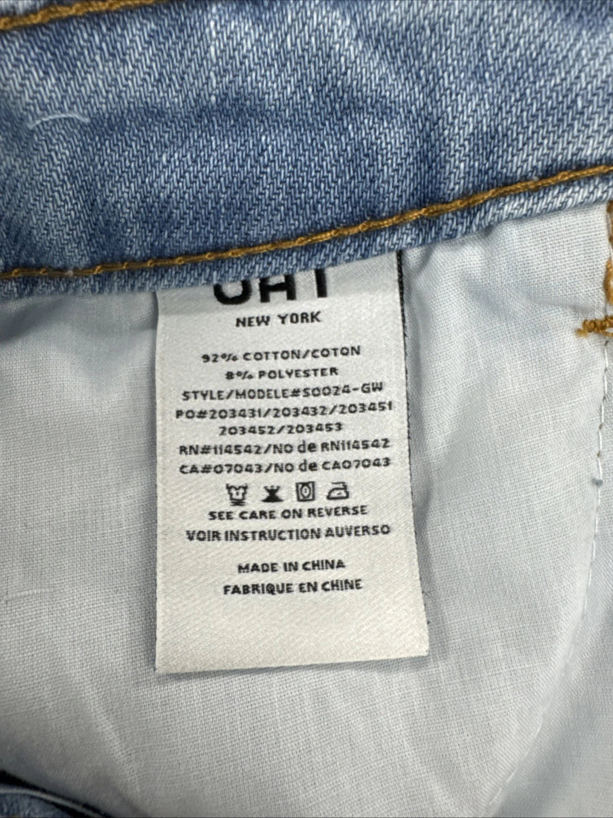 OAT New York Cloud Luxe Denim Shorts 28 Light Wash High Rise Raw Hem NWT