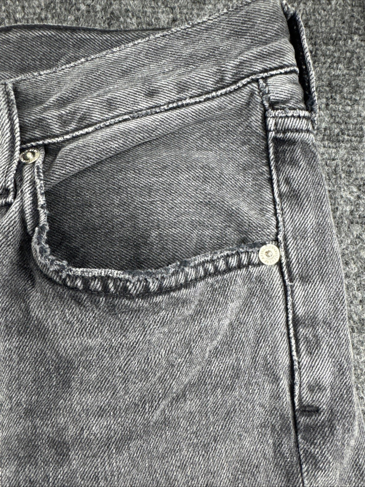 Citizens of Humanity Daphne Crop Womens 27 Gray High Rise Straight Raw Hem Jeans