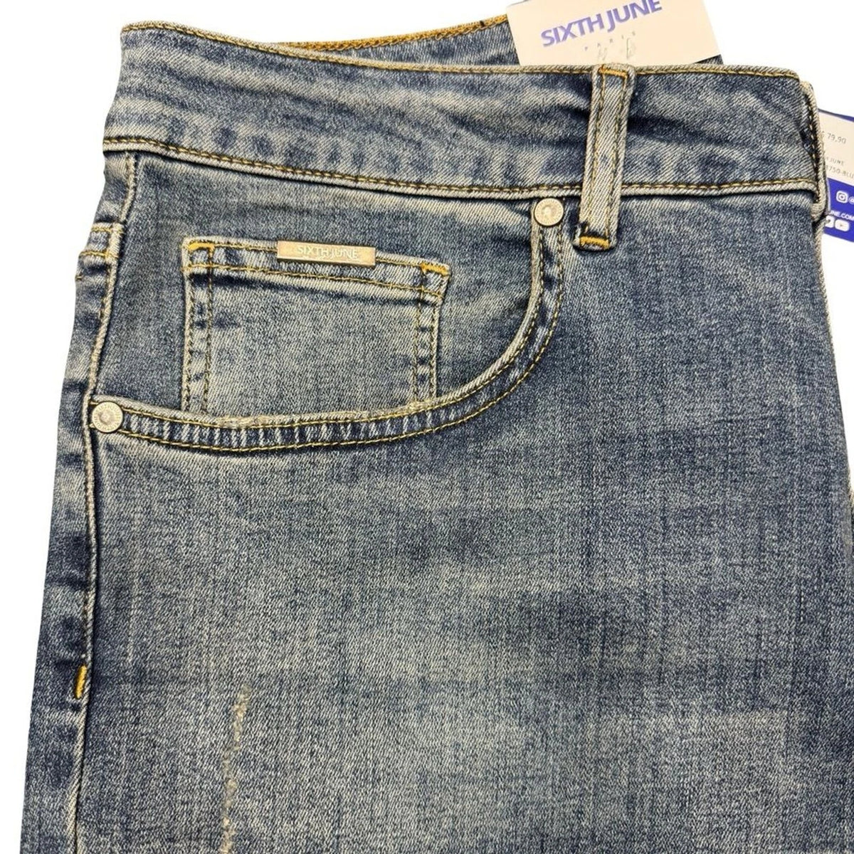 Sixth June Paris Skinny Jeans Men’s 34 Blue Denim BNWT With Dust Bag