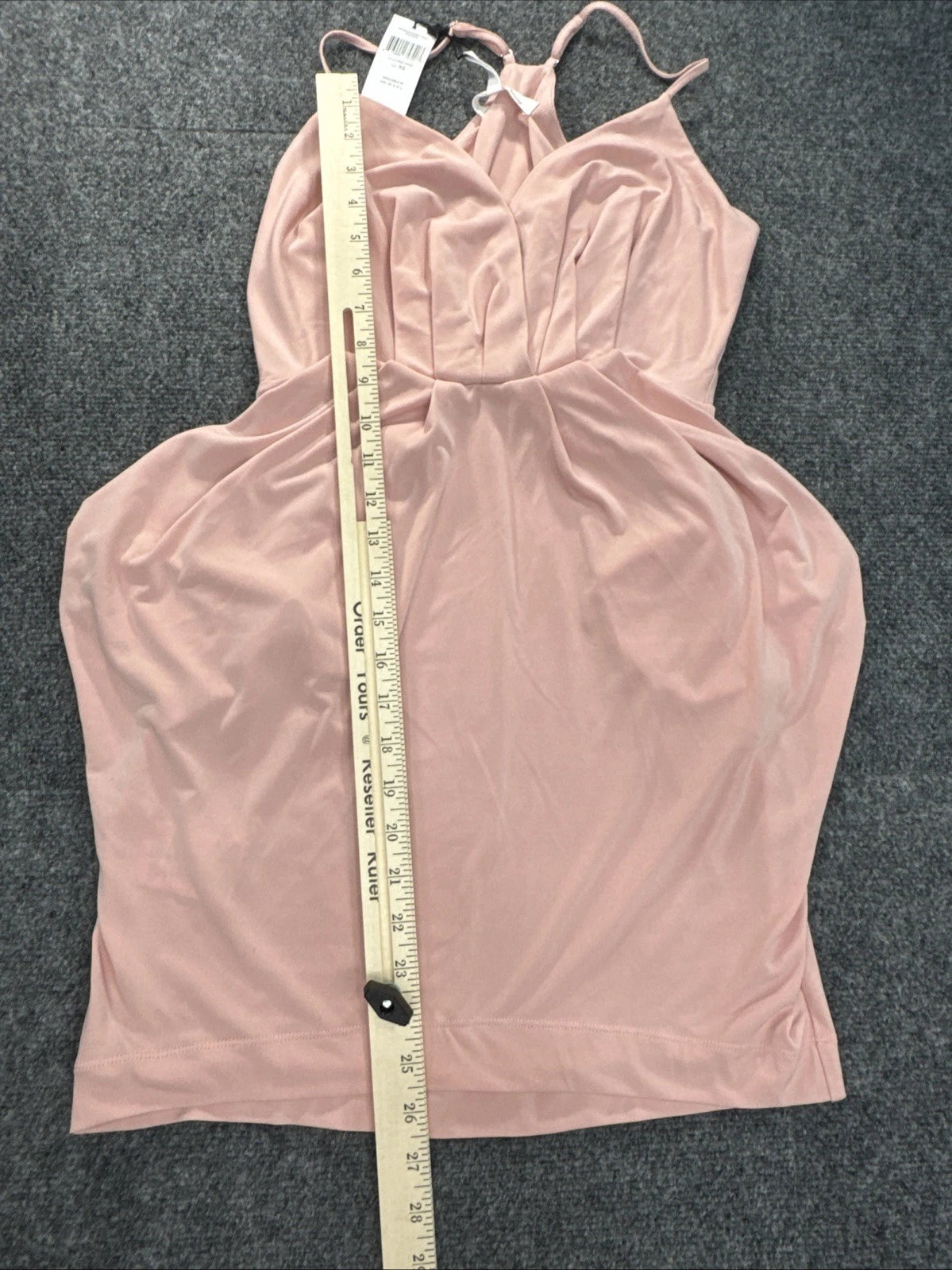 BCBGeneration Pink Rose Draped Mini Dress XS NWT Spaghetti Strap Cocktail