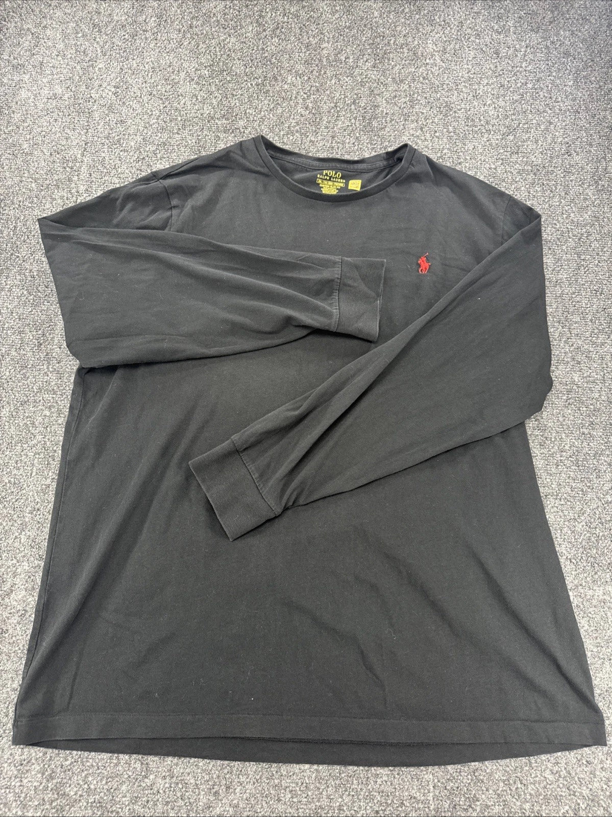 Polo Ralph Lauren Long Sleeve T-Shirt Men's XXL Black Custom Slim Fit Pony