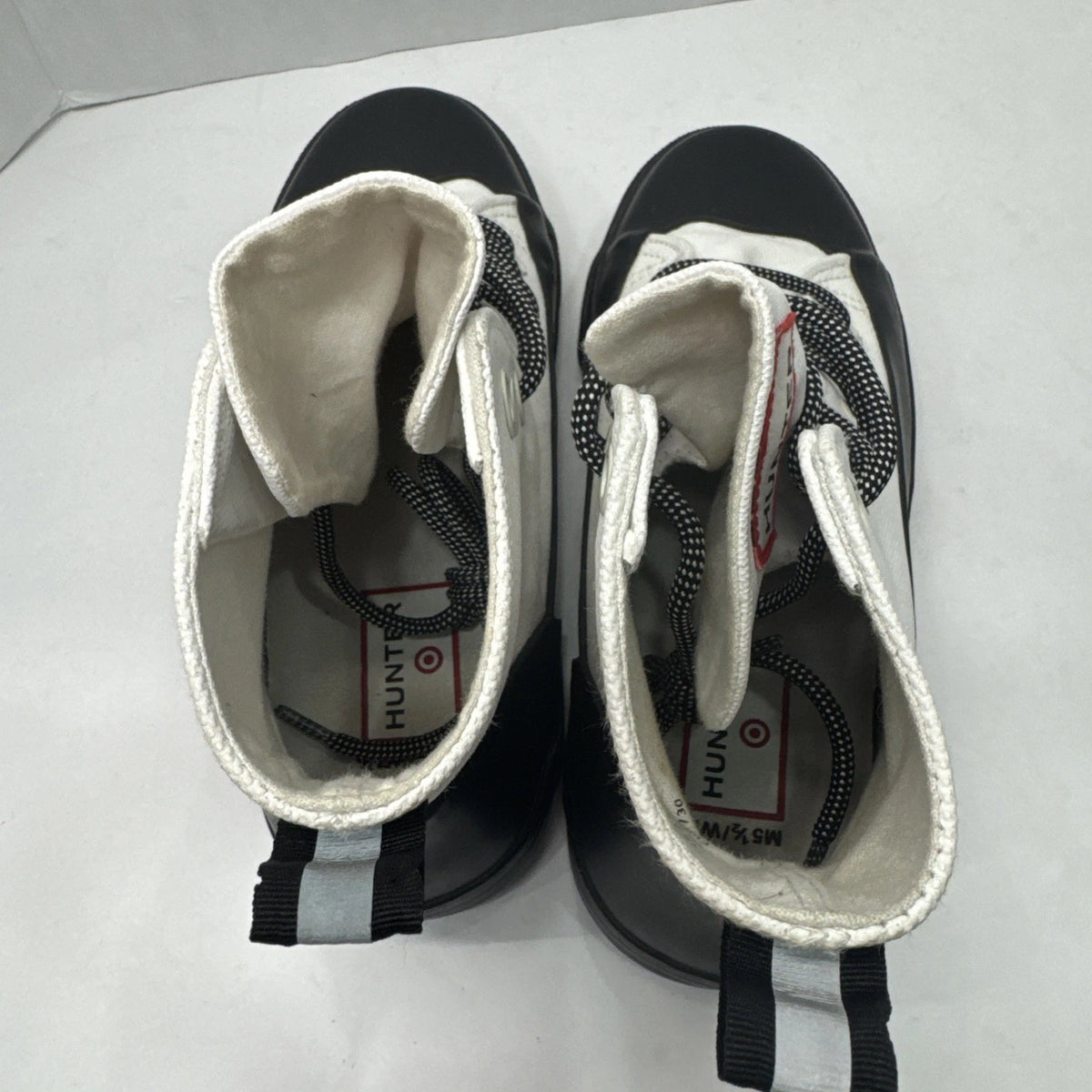 Hunter for Target Dipped Canvas High Top Sneakers M5.5 W7.5 White Black New
