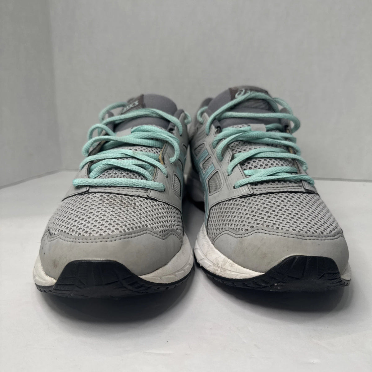 ASICS GEL-Contend 5 Women’s Size 10 Gray Aqua Running Walking Shoes 1012A234