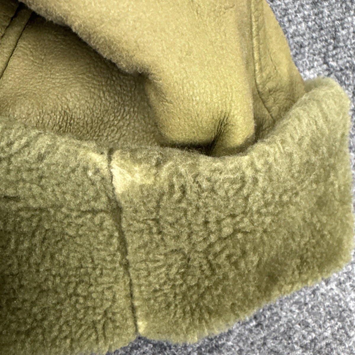 Vintage Sawyer of Napa Sheepskin Shearling Coat Olive Green Made in Canada