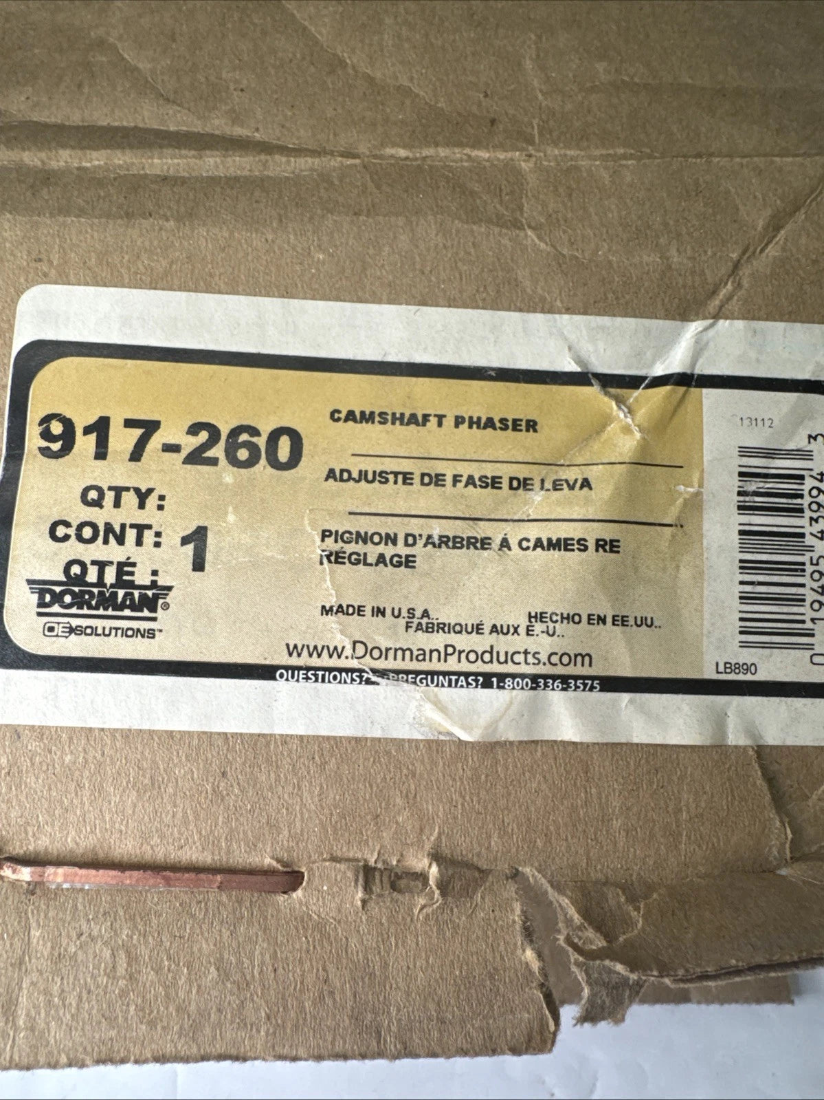 Dorman 917-260 VVT Camshaft Phaser Timing Sprocket Ford Lincoln Mercury