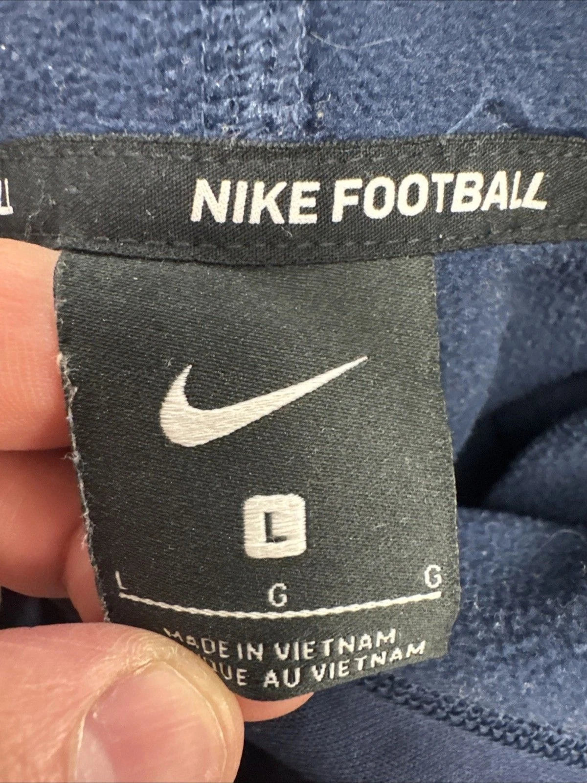 Nike Football Hoodie Mens Large Navy Geometric Football Pullover Swoosh