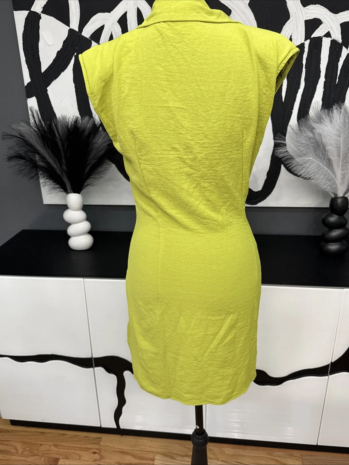 PrettyLittleThing Lime Corset Blazer Mini Dress Lace Up Women’s US 4