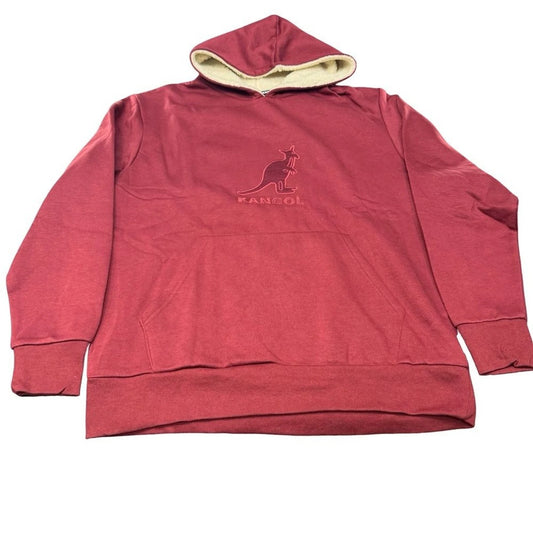 Kangol Men’s Sherpa Lined Hoodie XL Maroon Burgundy Streetwear BNWT