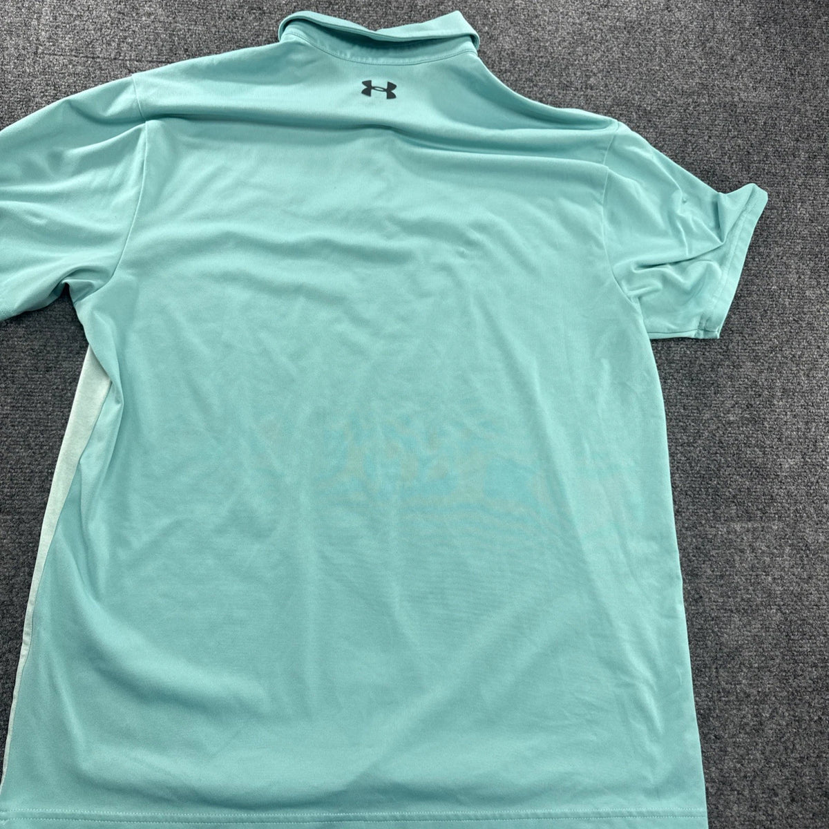 Under Armour Playoff Polo Mens L Aqua White Colorblock Golf Performance Shirt
