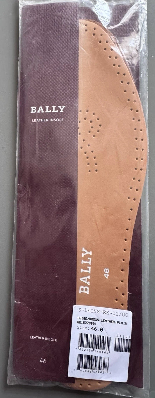 Bally Men's Leather Full Insoles EU 46 Beige Made in Italy Shoe InsertsBrand: Ba