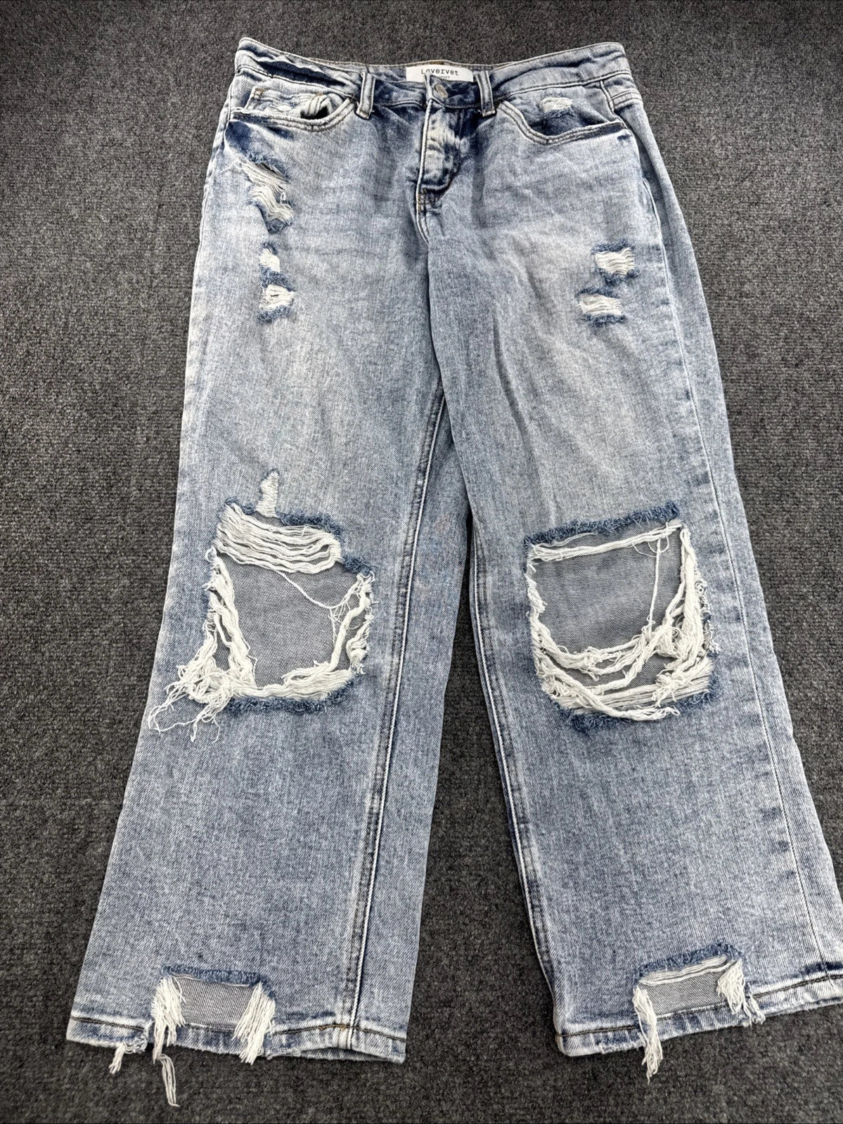 Lovervet VERVET Jeans Women’s 27/5 Light Wash Distressed Straight Leg