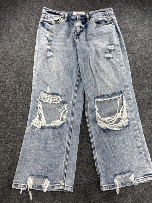 Lovervet VERVET Jeans Women’s 27/5 Light Wash Distressed Straight Leg